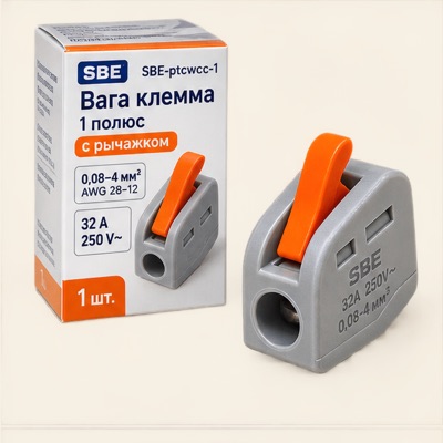 Вага клемма 1-х провод.с рычажк. SBE-ptcwcc-1