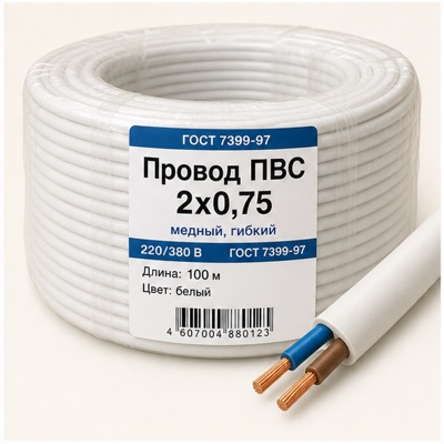 Провод ПВС 2х0,75