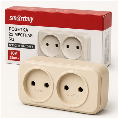 Розетка 1м б/з Капелла бежевая SBE-09i-10-S1-N
