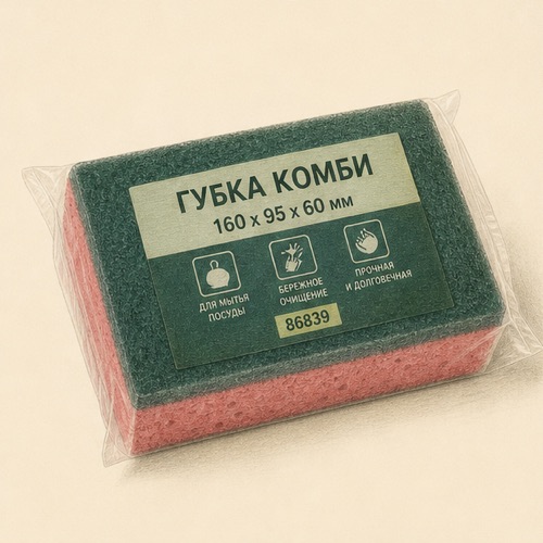 Губка целлюлозная СИБРТЕХ 160х90х50мм 86841