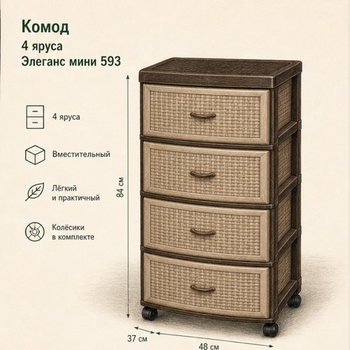 Комод 4 яруса Элеганс мини 593