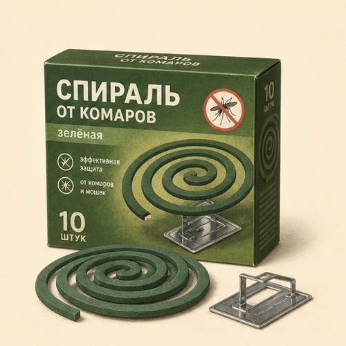 Спирали от комаров МОСКИТОЛ средство инсектицидное фумигирующее 10шт