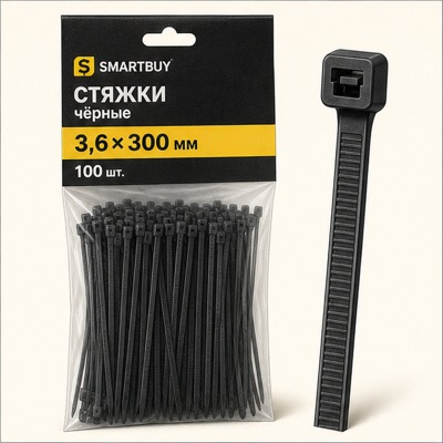 Стяжки белые 8х300 Держи 158-830