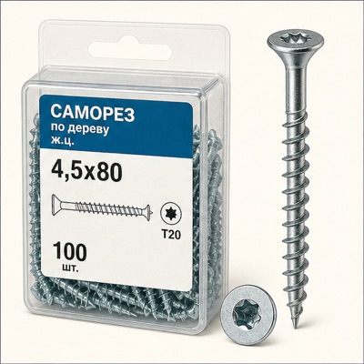 Саморез по дереву 4,5х80 ж.ц.