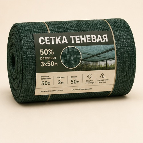 Сетка теневая 50% разворот 3х50м