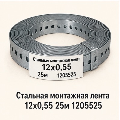 Стальная монтажная лента 12х0,55 25м 1205525