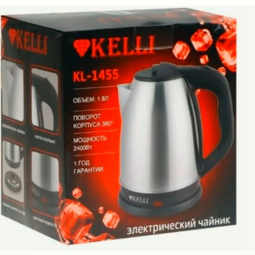Чайник стекло 1,8л Келли KL-1455 2400Вт