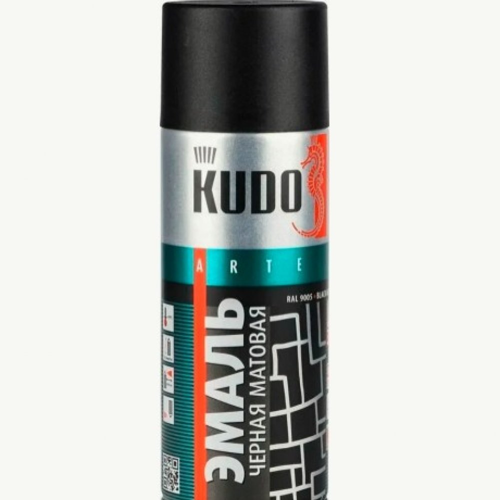 Эмаль аэрозоль КУДО чёрная матовя KU-1102 520мл