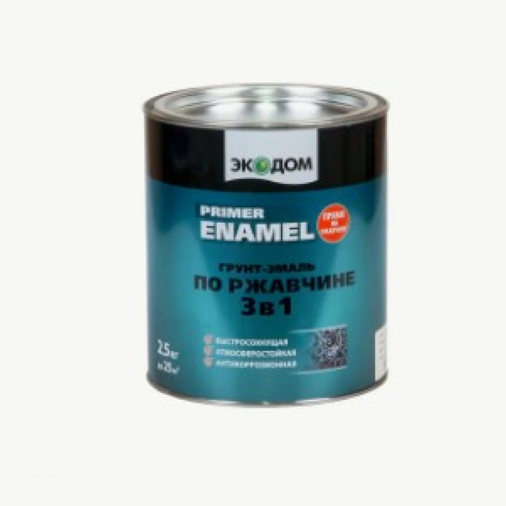 Эмаль по ржавчине Экодом черная 0,9кг