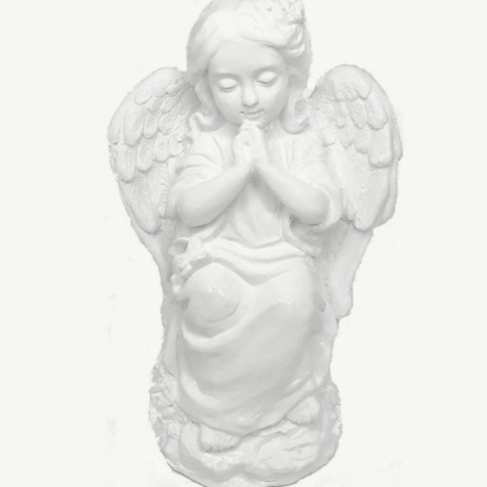 Фигурка Гипс Ангел с розой на голове