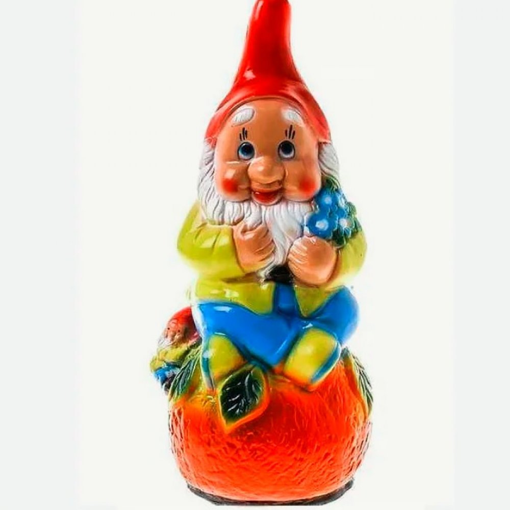 Фигурка Гипс Гном на апельсине