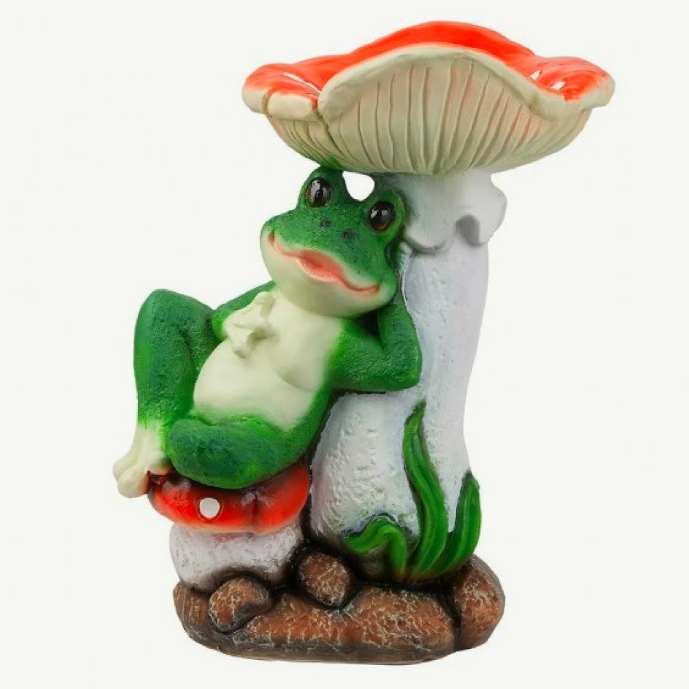 Фигурка Гипс Лягушка под мухомором