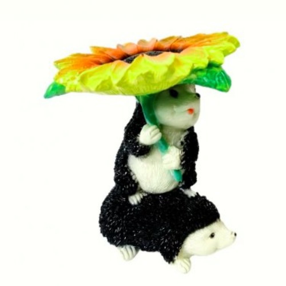 Фигурка Гипс Ёж с подсолнухом 