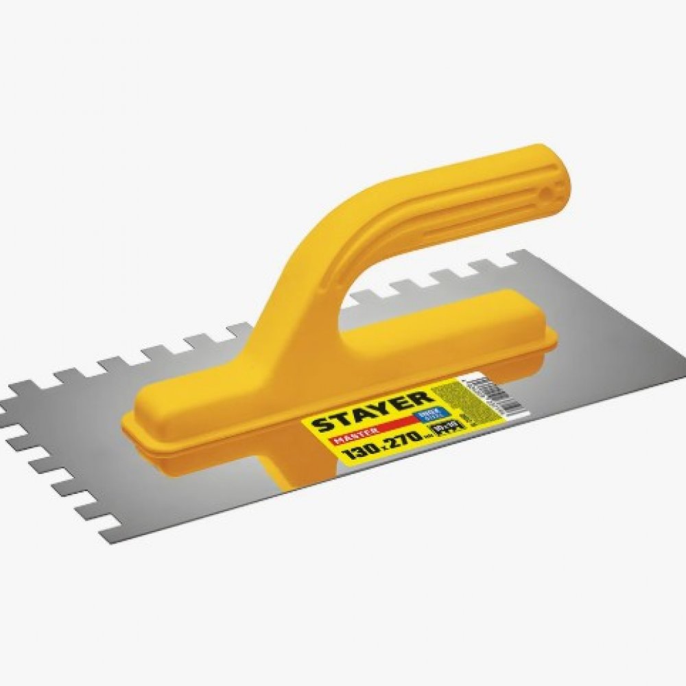 Гладилка штукатурная стальная 130х270мм (6*6) СТАЕР 08012-06
