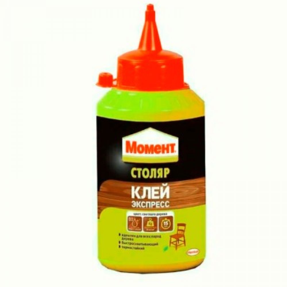 Клей для дерева МОМЕНТ СТОЛЯР экспресс жёлтый 250г 422981
