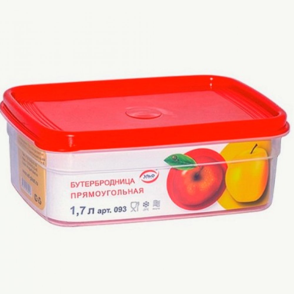 Контейнер бутербродница 1,7л 093 прямоугольная