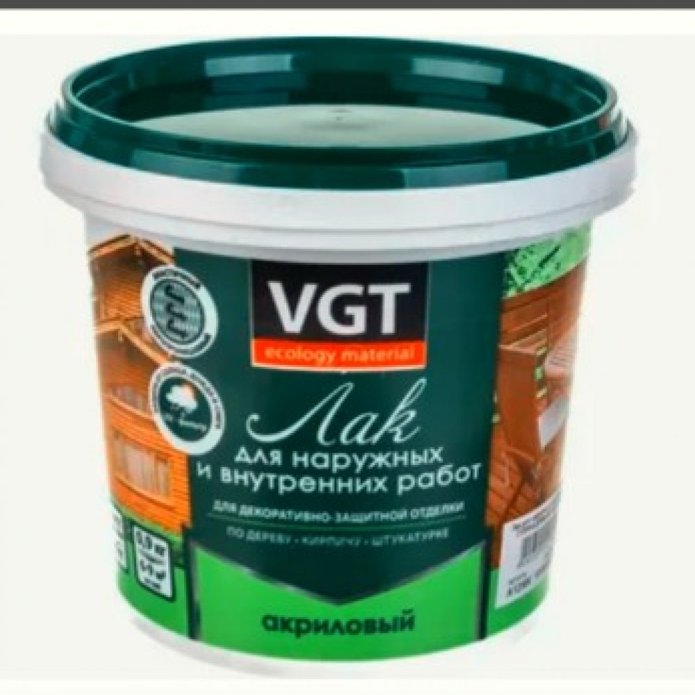 Лак акриловый ВГТ глянцевый 0,9кг (бесцветный) вн/нар 15025