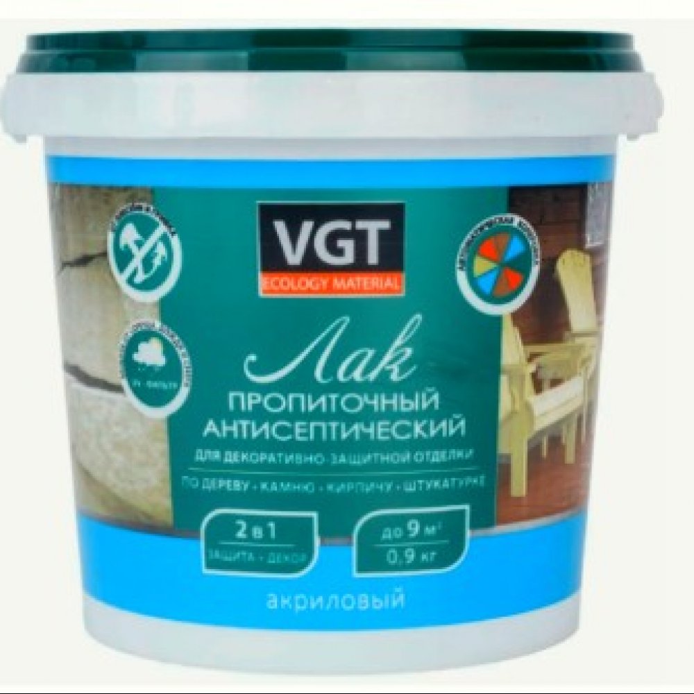 Лак пропиточный антисептический акриловый ВГТ 0,9кг (тик)