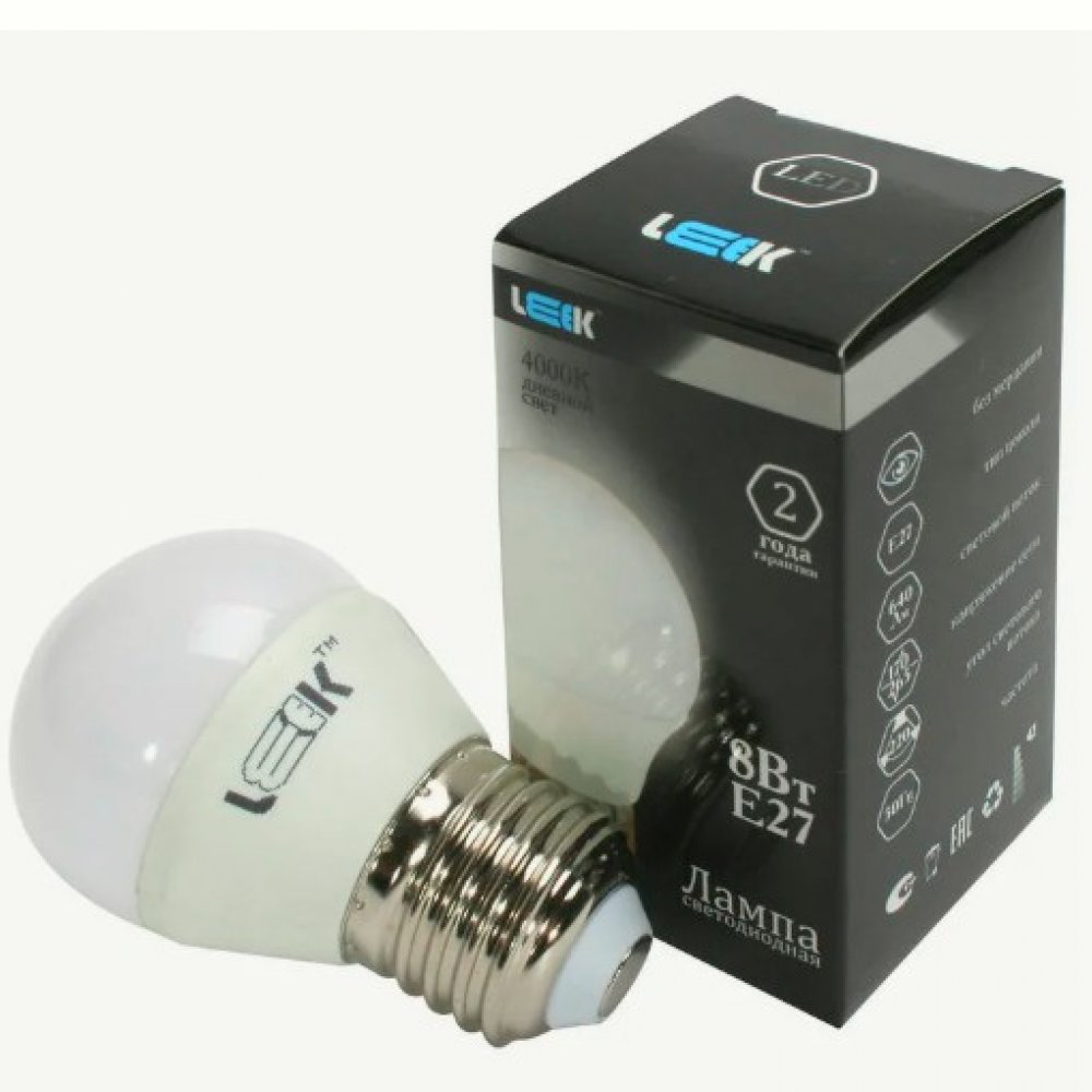 Лампа С/Д Е27 8Вт 6500к LEEK LEO010501-0218