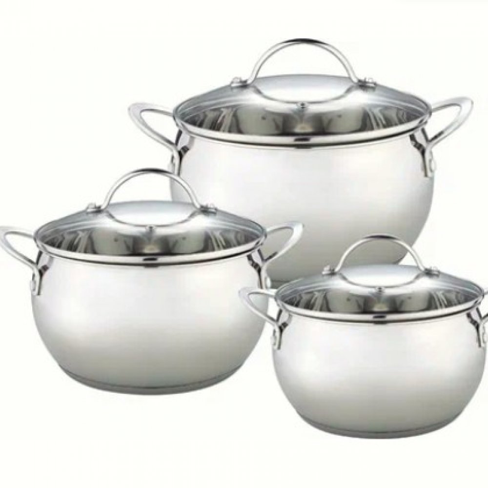 Набор кастрюль 3 шт. , 2л, 2,8л, 3,8л нерж. 335/6