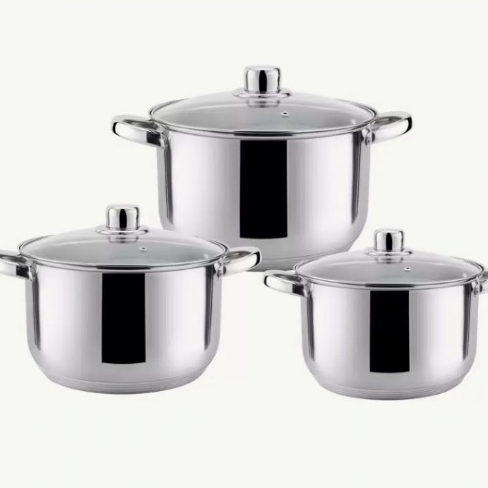 Набор кастрюль 3 шт. нерж. 1,9/2,8/3,8 . (635/6)