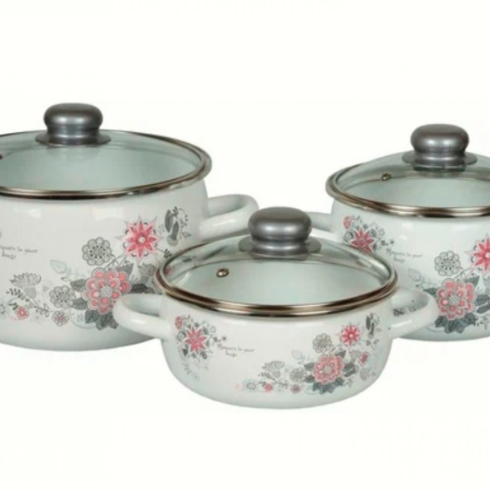 Набор кастрюль 3 штуки Весенний романс 1,5/2/4л 1KA071S