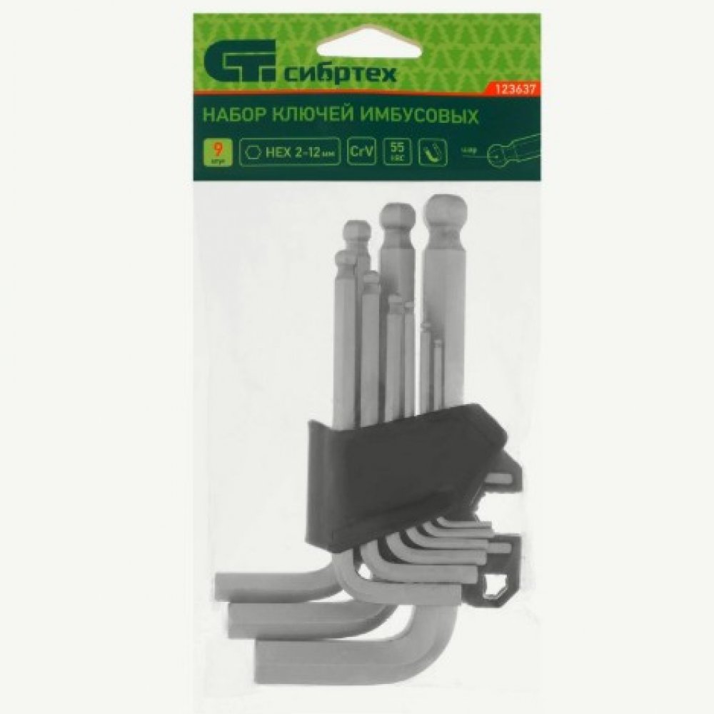 Набор ключей имбусовых 9шт Сибртех 123637