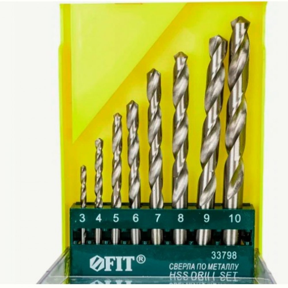 Набор сверл по металлу 33798 8шт Фит