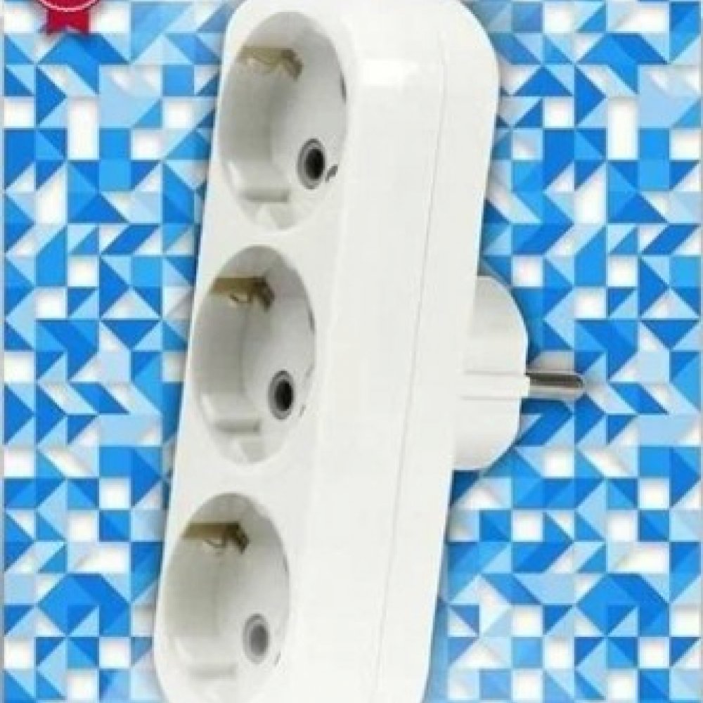 Разветвитель 3гн. c/з 16А 250В Смартбай SBE-16-A02-3z