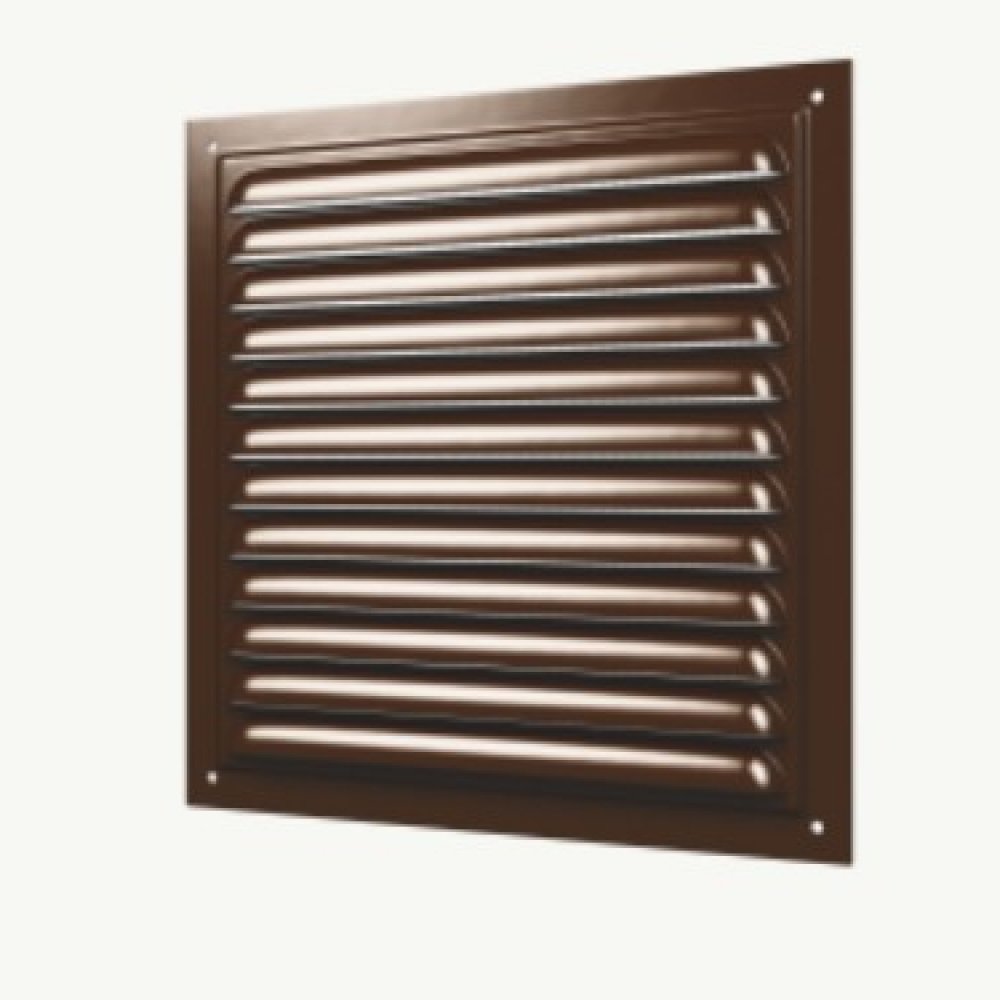 Решетка вентиляционная коричн. с сеткой против насекомых 15х15см ЭРА 1515МЭ