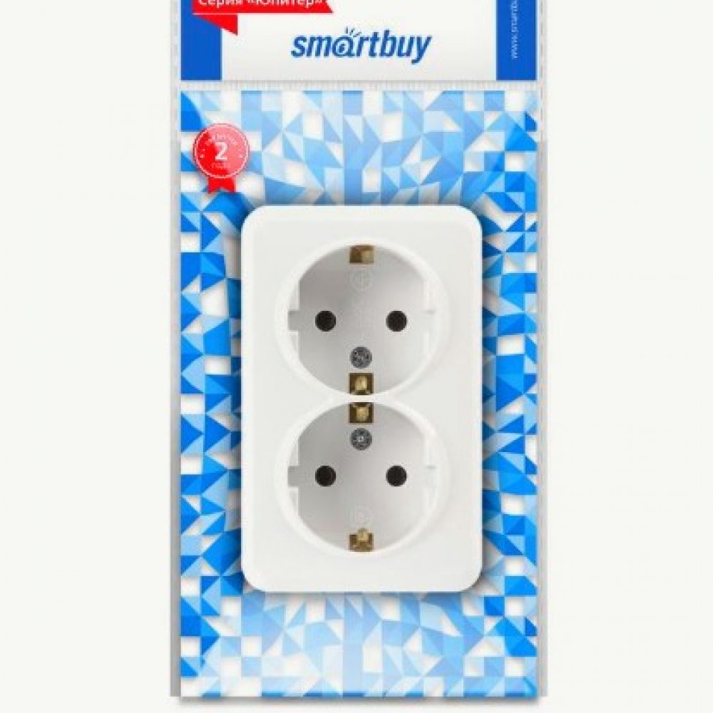 Розетка 2м с/з SBE-03W-16S2-Z-c 43015 юпитер