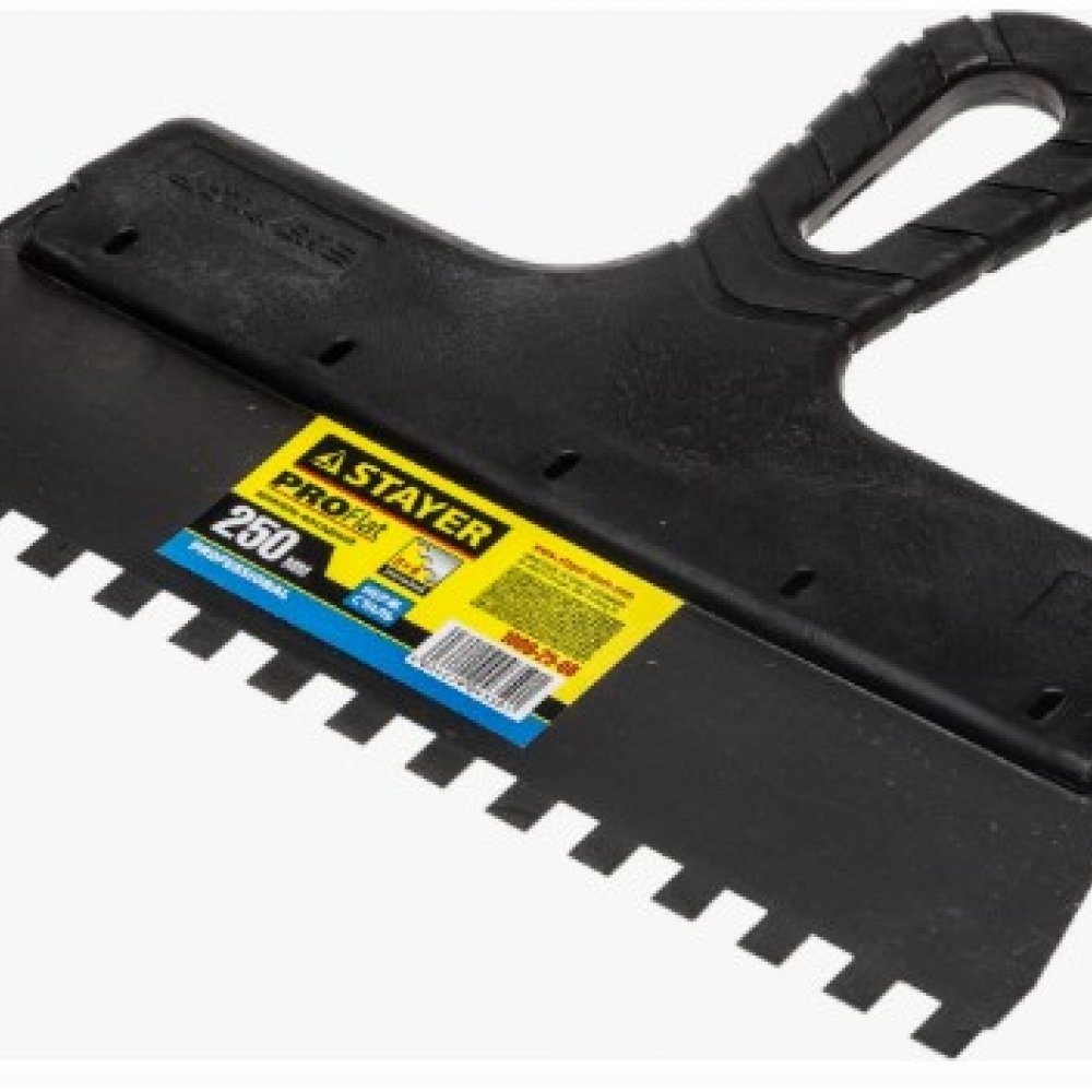 Шпатель фасадный зубчатый 250мм (8х8) СТАЕР 1009-25-08