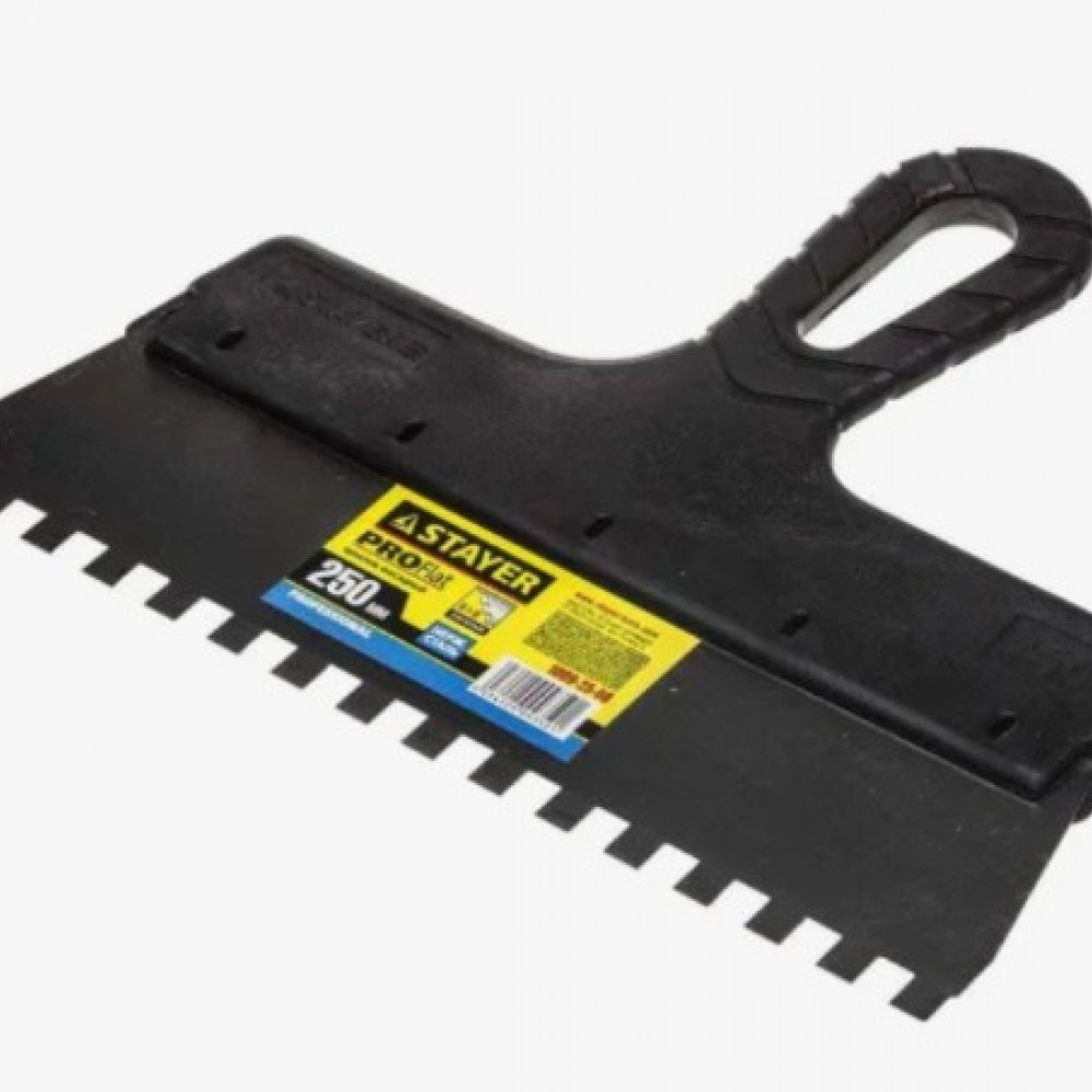 Шпатель фасадный зубчатый 300мм (10х10) СТАЕР 1009-30-10