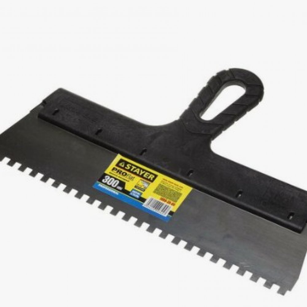 Шпатель фасадный зубчатый 300мм (6х6) СТАЕР 1009-30-06