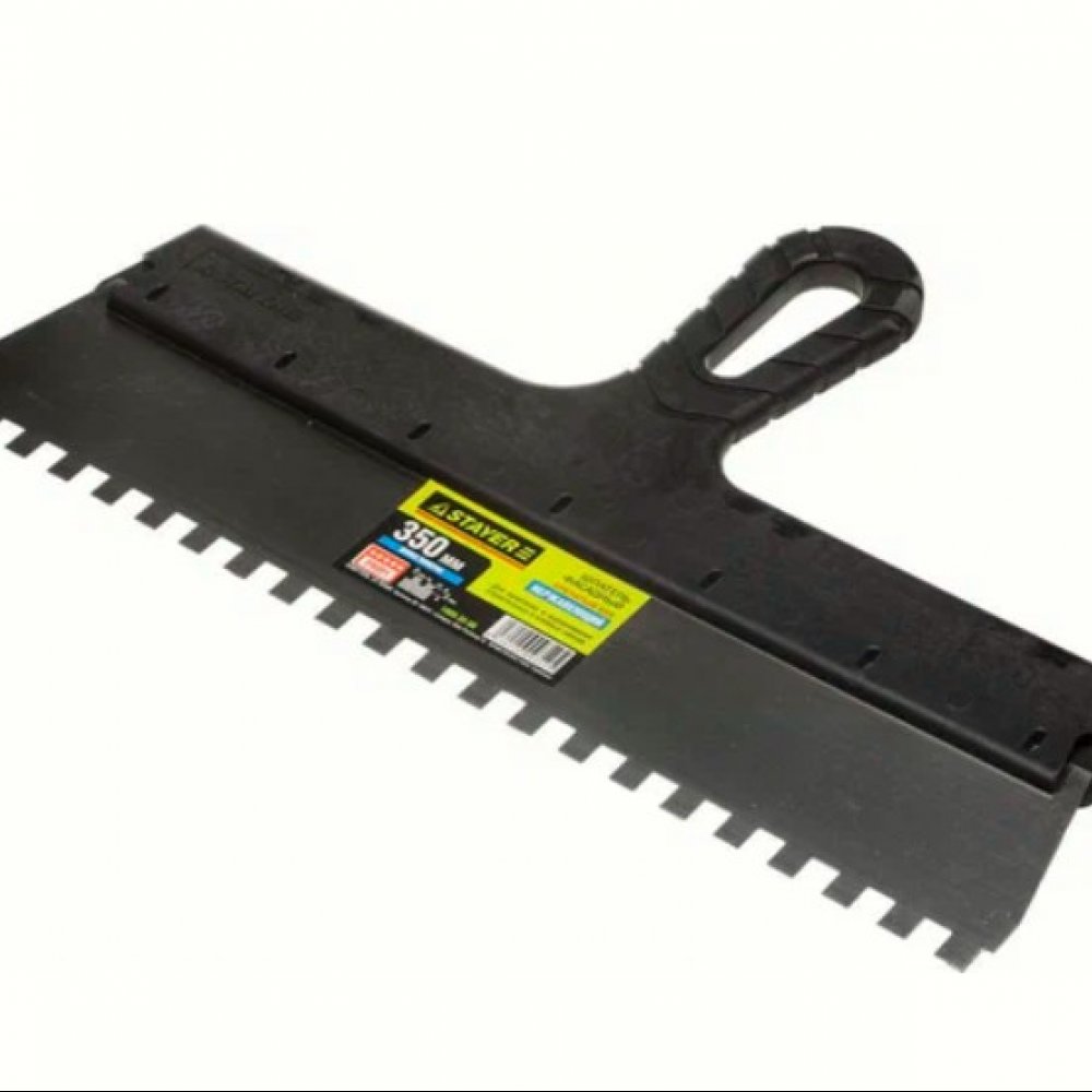 Шпатель фасадный зубчатый 350мм (8х8) СТАЕР 1009-35-08