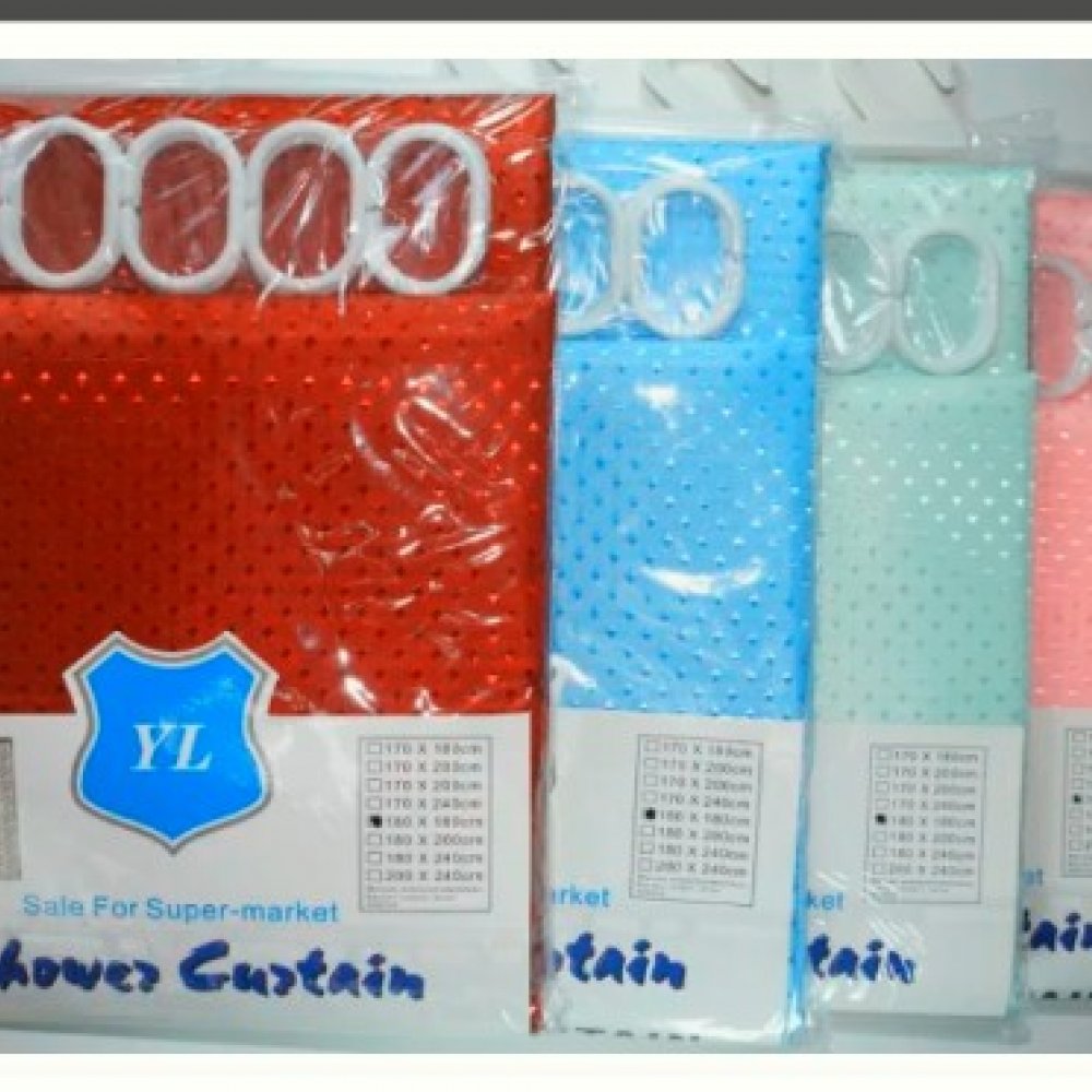 Штора для ванной 180х180 /кольца однотонная