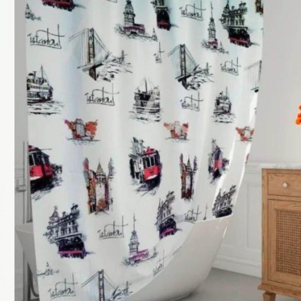 Штора для ванной 180х200 Миранда кольцо