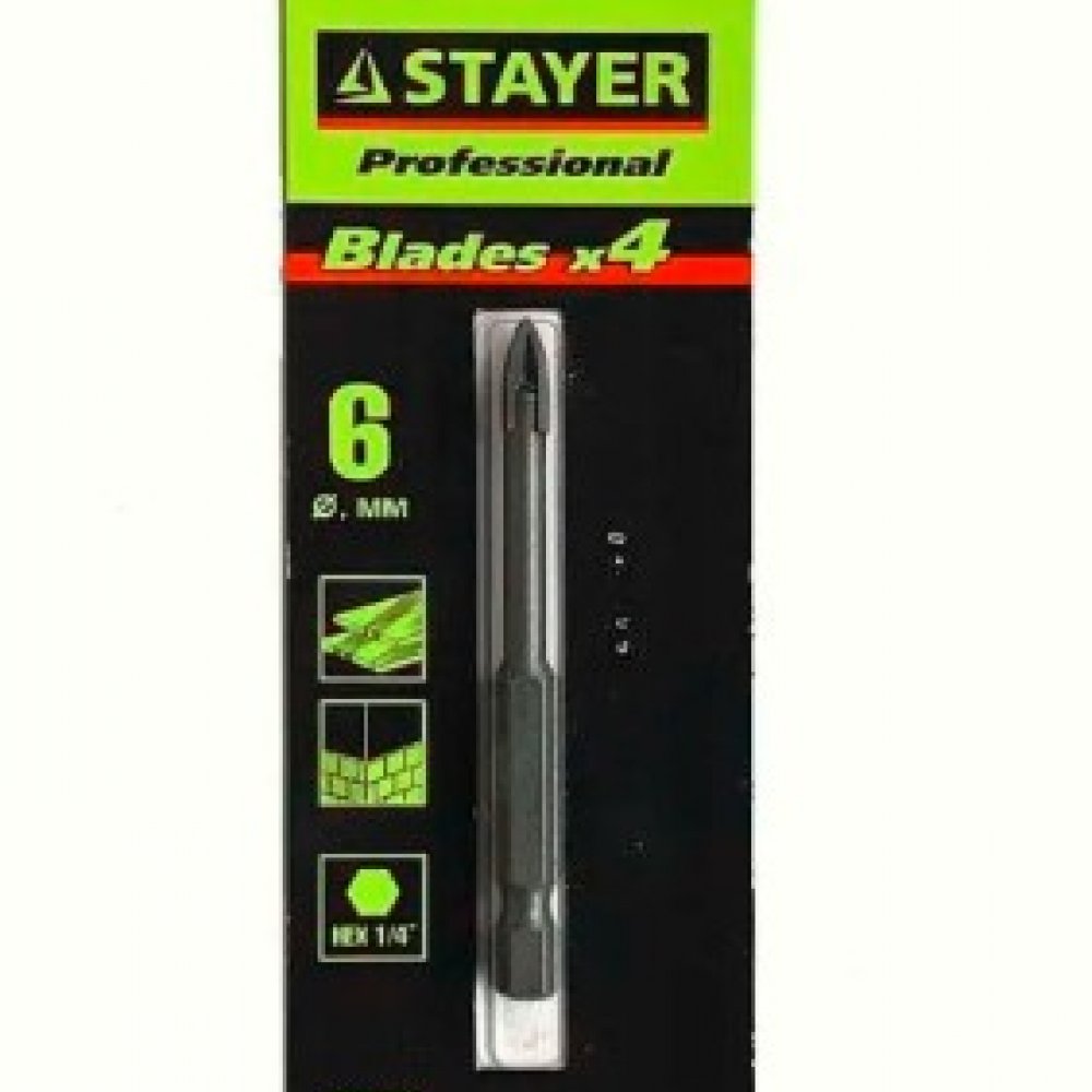 Сверло по кафелю и стеклу 6мм СТАЕР профессионал 2985-06_z01