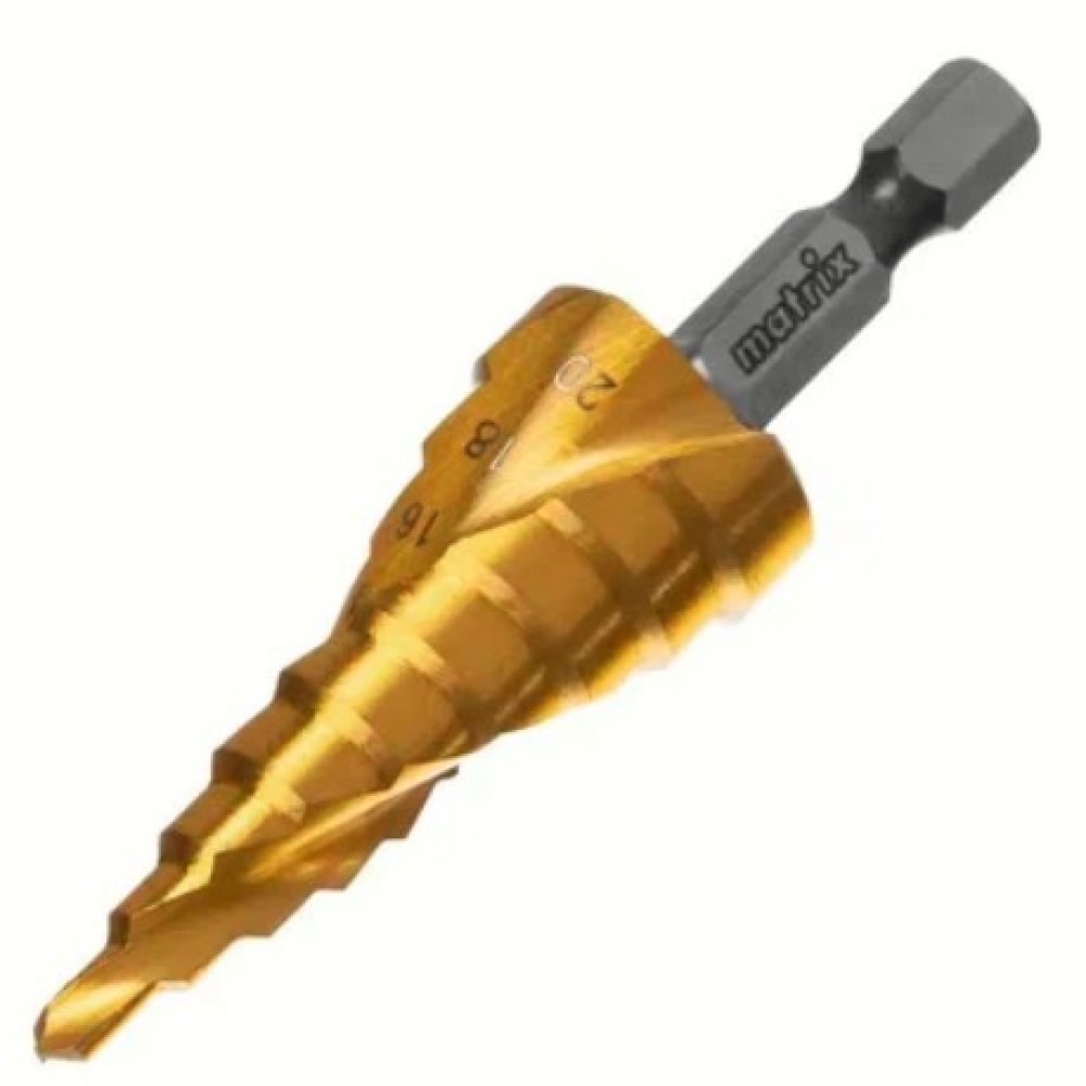 Сверло ступенчатое по металлу ф4-20мм МАТРИКС 72356