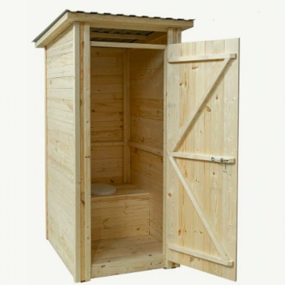 Туалет деревянный из вагонки 1000*1000*2100