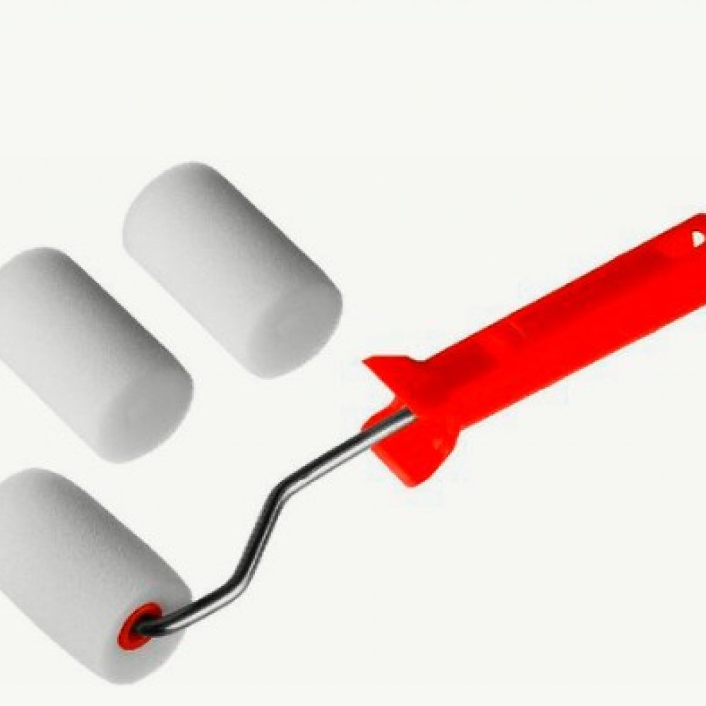 Валик малярный поролон 65мм х 40мм + два ролика РАДУГА 0363-06_z01