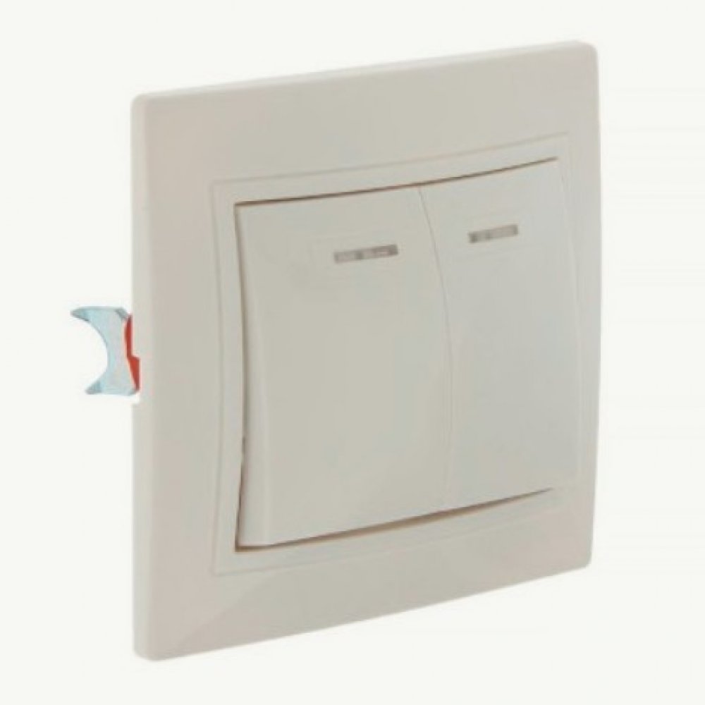 Выключатель 2-кл Венера 42421 SB-01-w-10-SW2-1-c