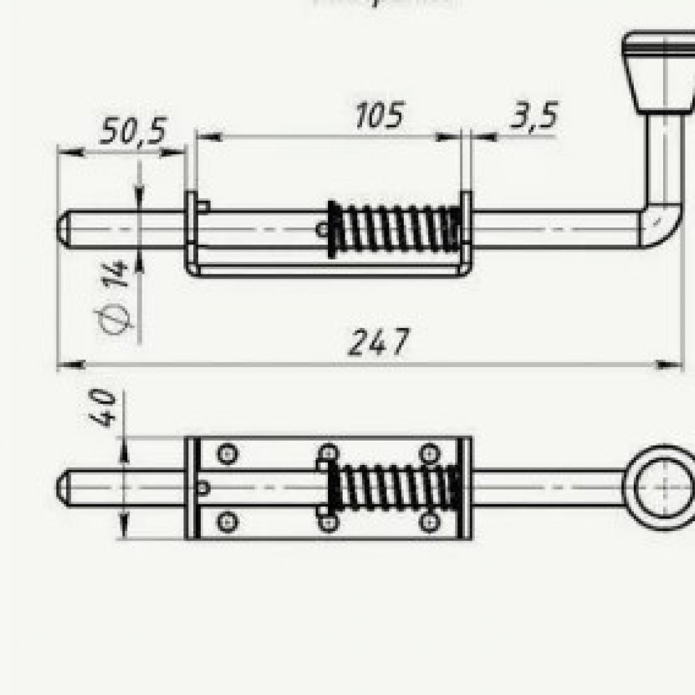 Задвижка дверная ЗД-13 цинк