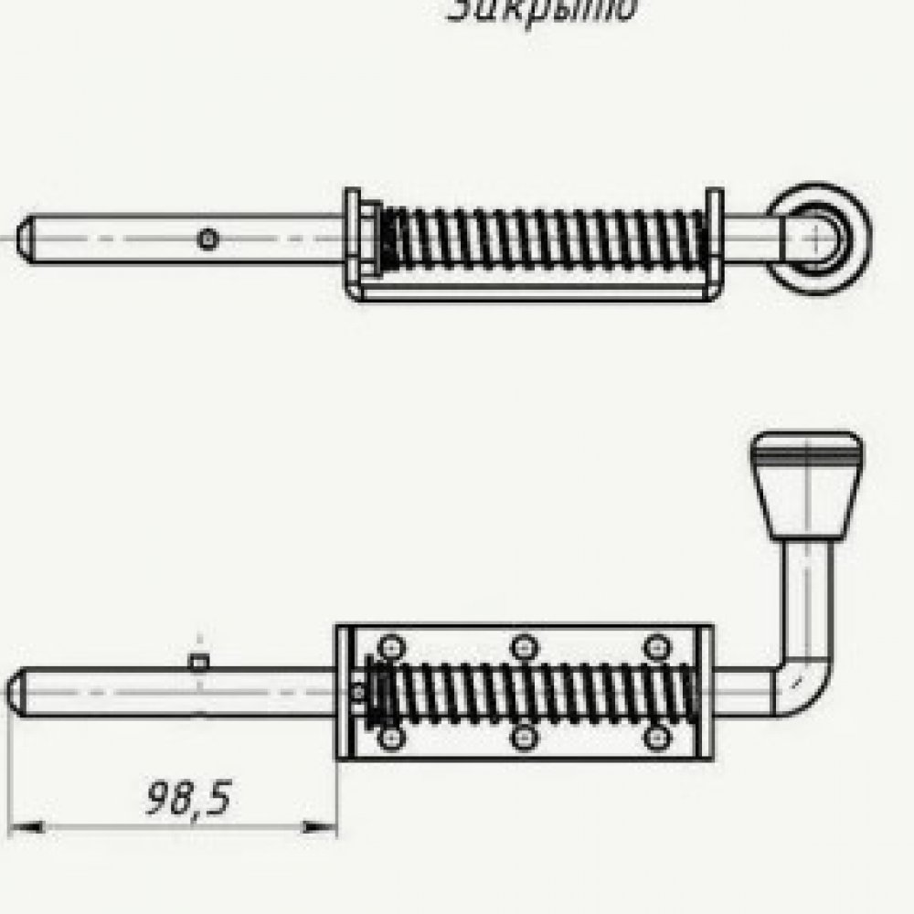 Задвижка дверная ЗД-14(цинк 400мм)